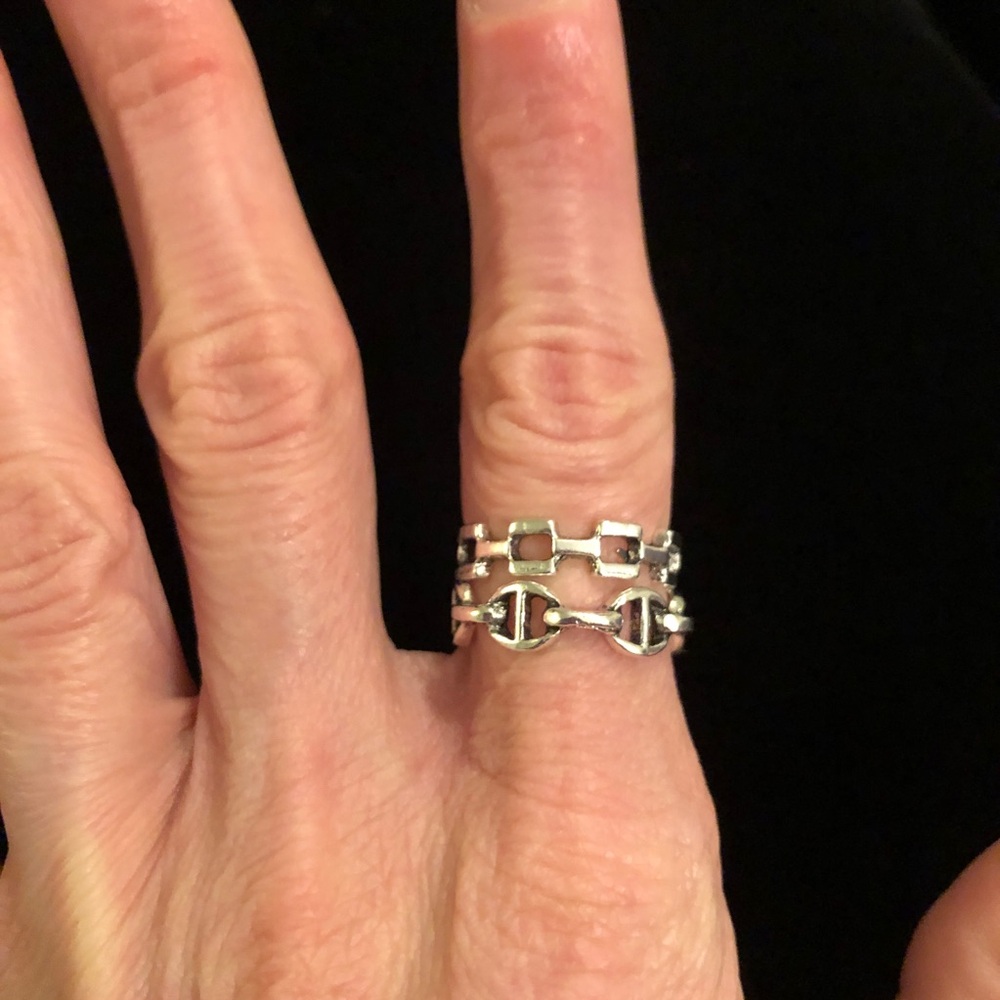 Two Silver Chain Link Stackable Rings